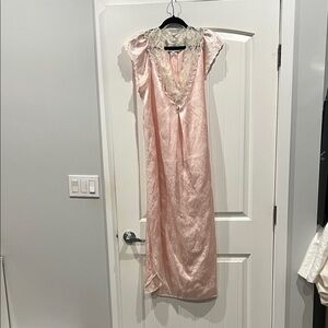 Dior Blush Satin Nightgown with Lace Detail